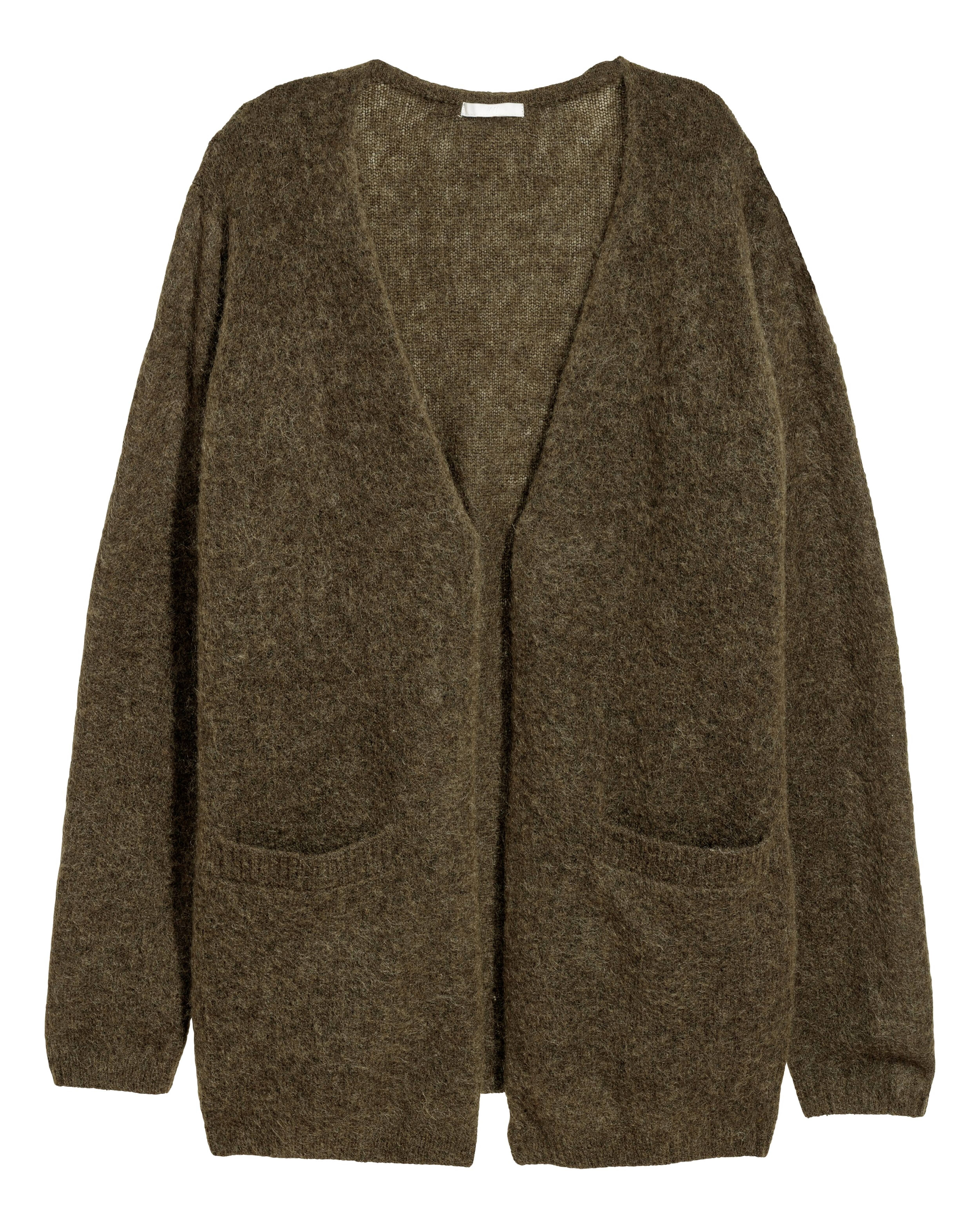 Mohair-blend Cardigan - Dark khaki green - Ladies | H&M US