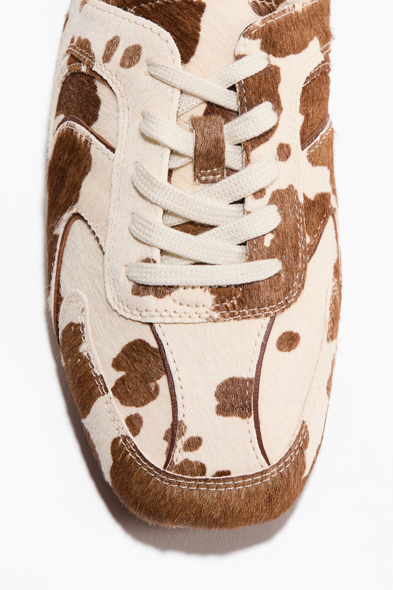 Trainer-style leather mules - Brown/Cowhide print - 4