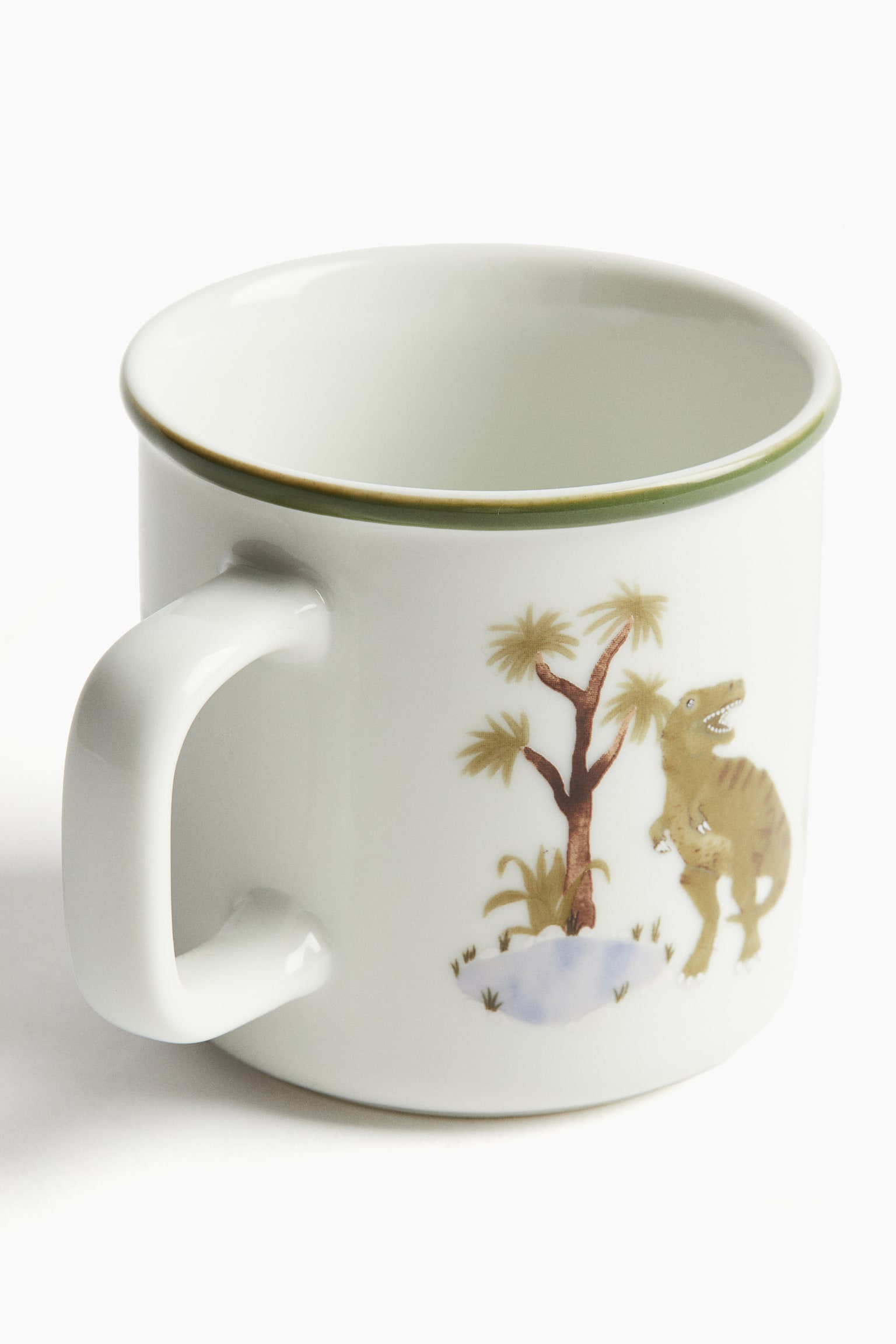 Children's porcelain mug - White/Dinosaurs - 4