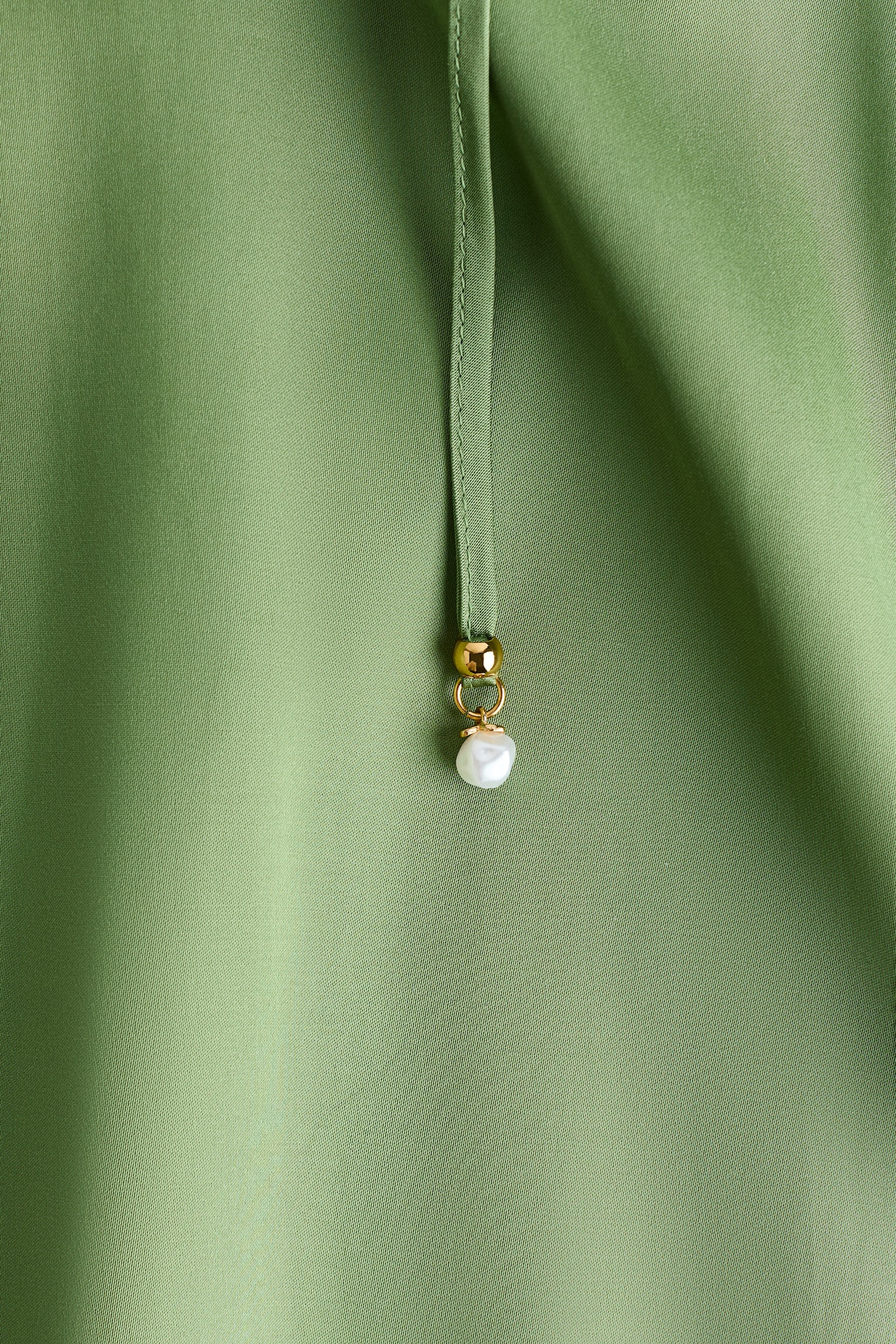 Tie-strap satin dress - Green - 3