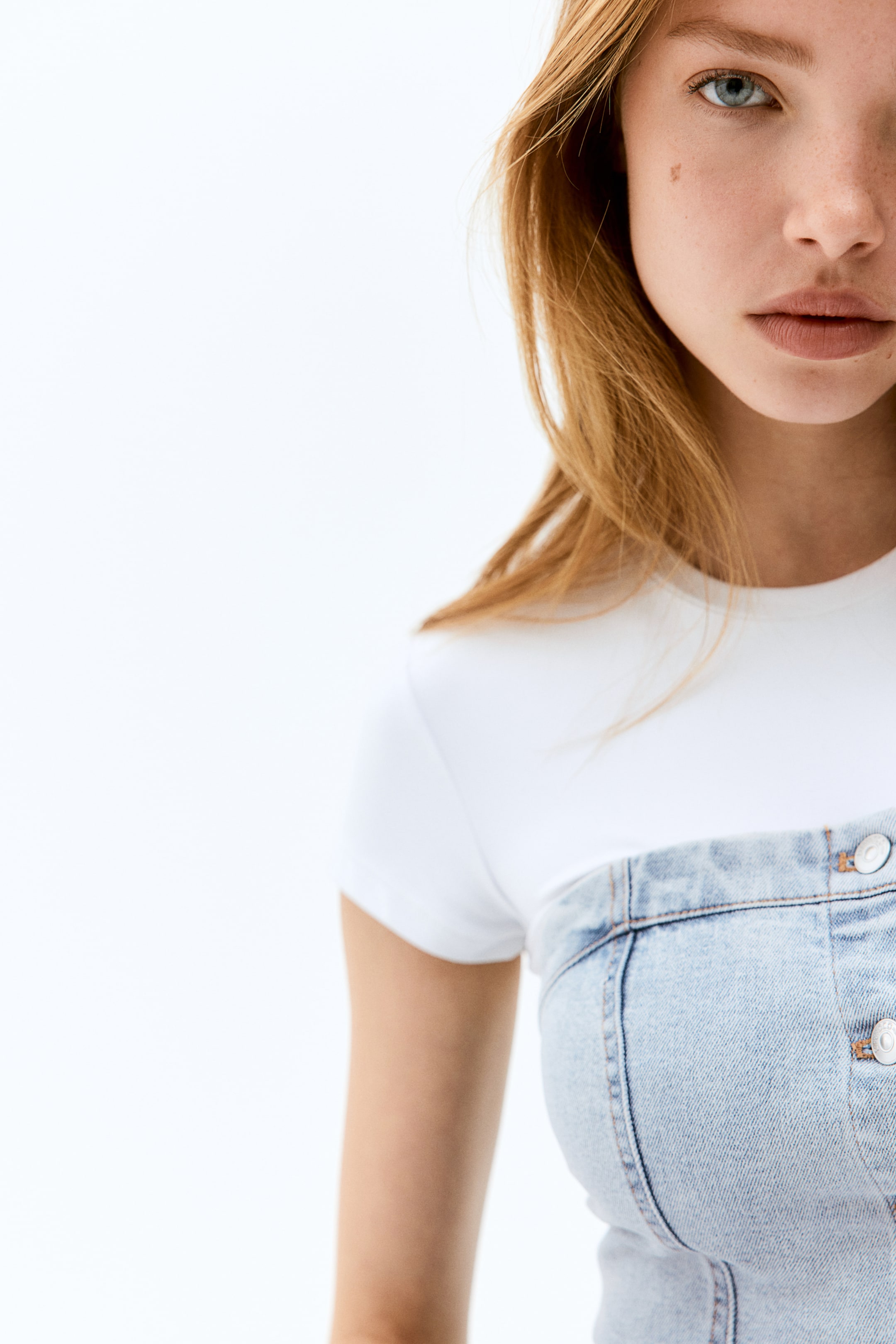 Denim Bandeau Top