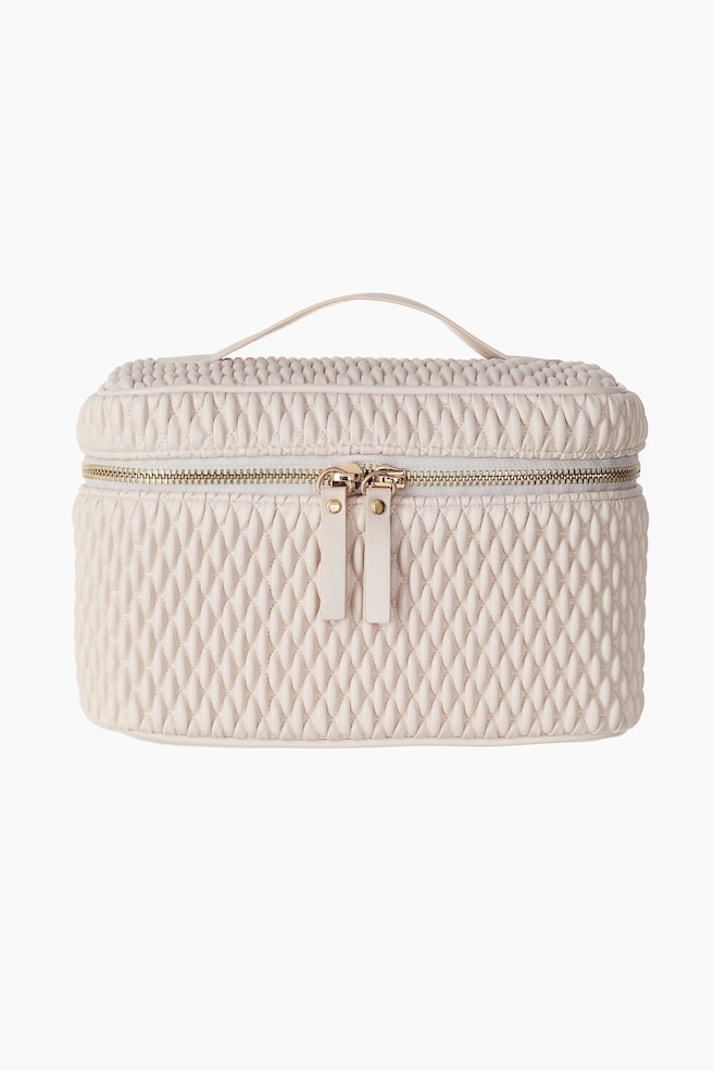 Quilted Boxy Makeup Bag - Light beige/Yellow/Blue/Black - 1