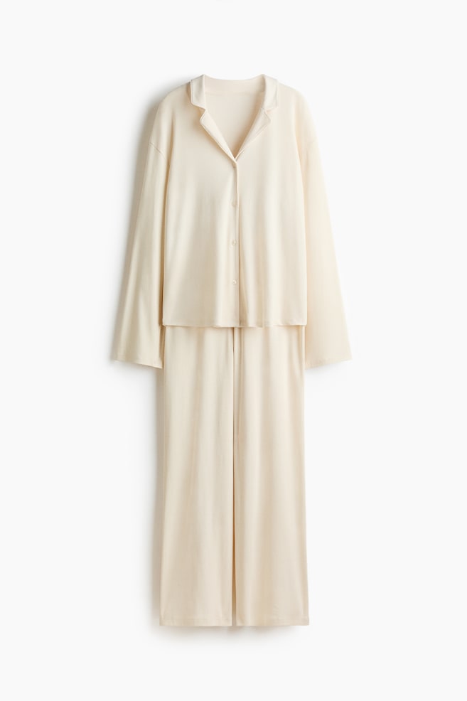 Modal-blend pyjamas - Cream/Light dusty pink - 1