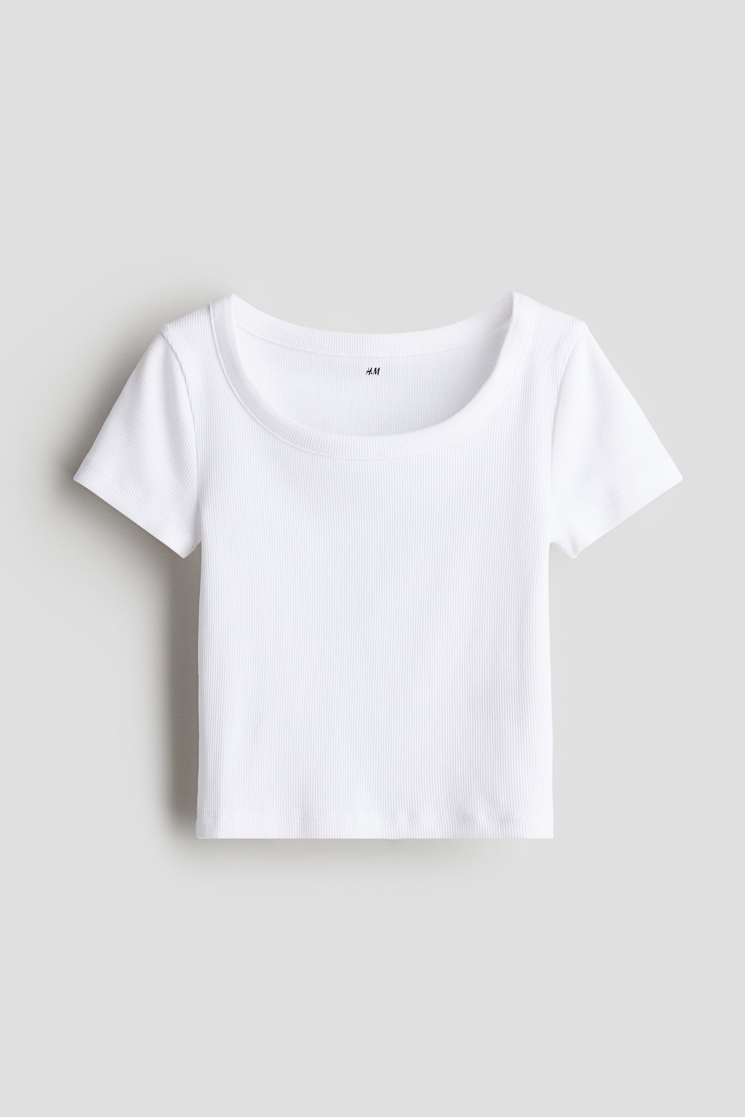 Ribbed jersey top - White/Black - 1