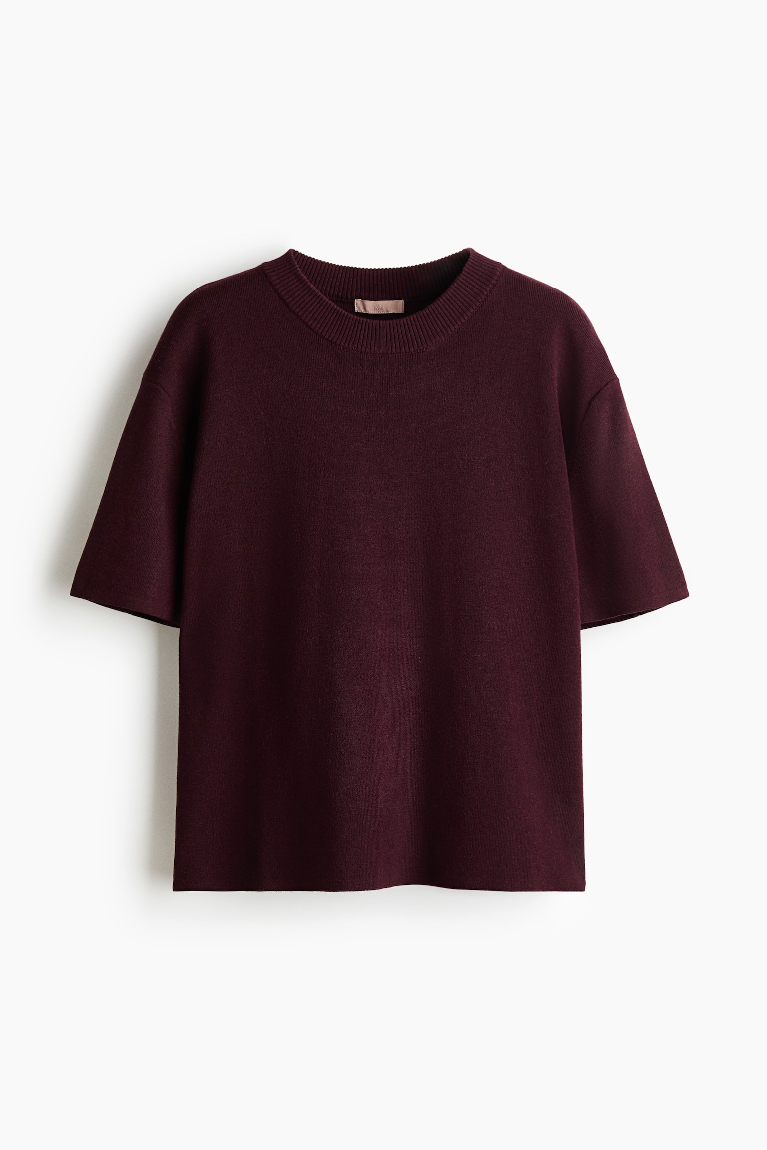 Fine-knit top - Burgundy/Cream - 2