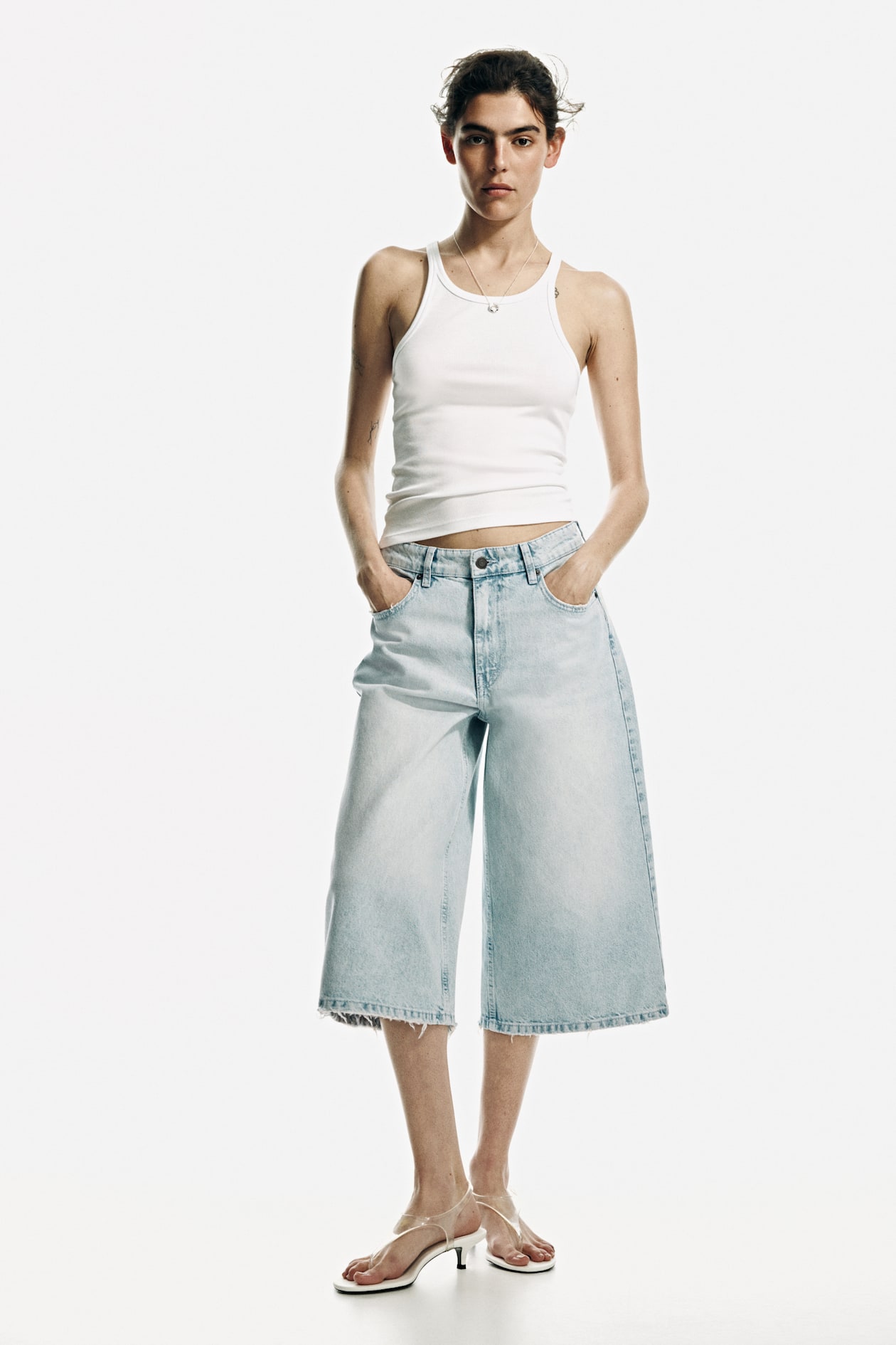 Wide-Leg Regular-Waist Culotte Jeans - image 4
