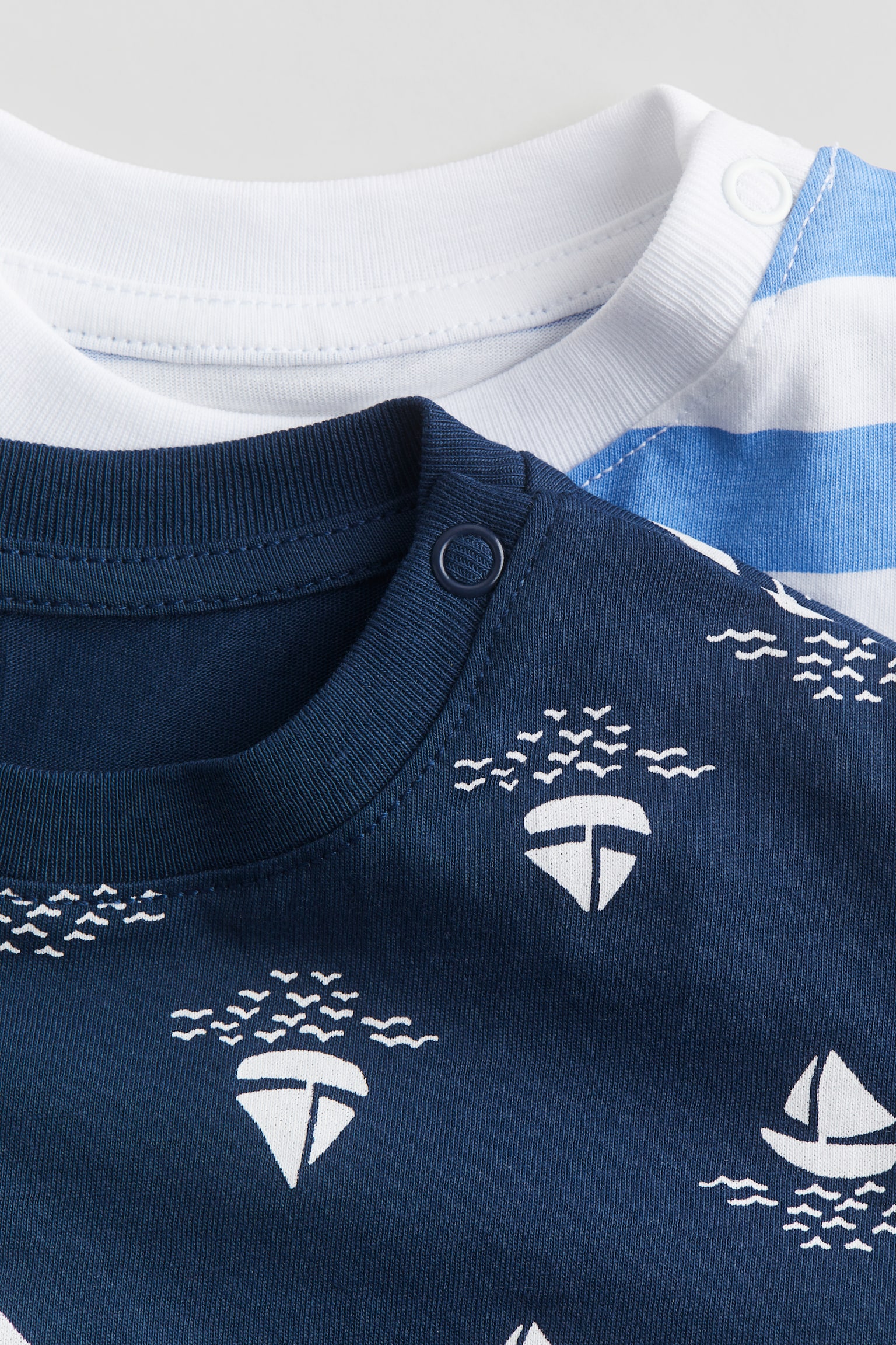 2-pack Print Cotton Tees - Navy blue/Sailboats - 5