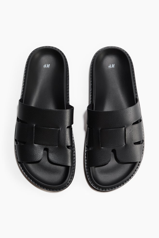 Slide sandals - Black/Dark brown - 1