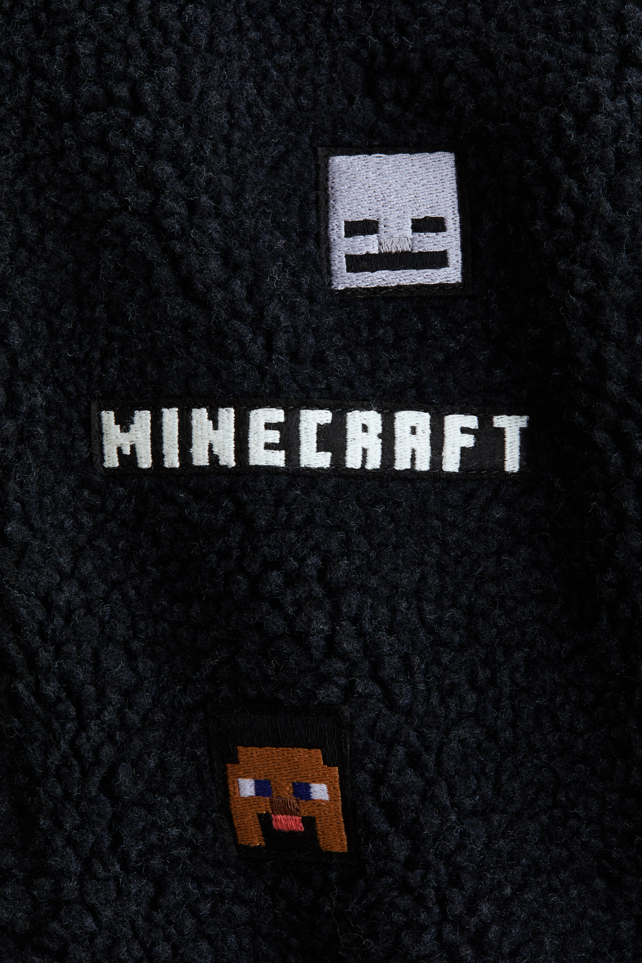 Appliquéd Teddy Fleece Jacket