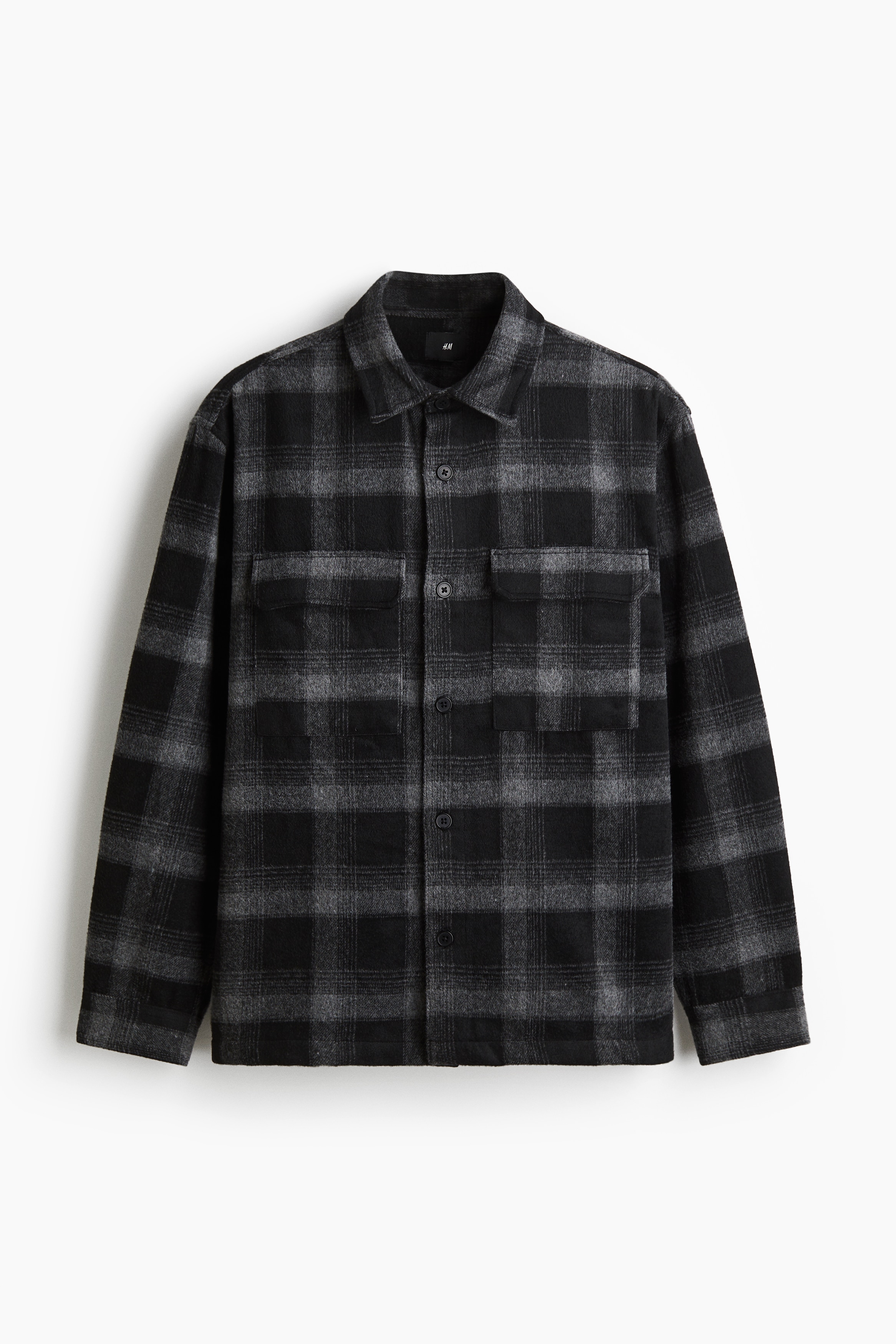 Regular-Fit Flannel Overshirt - Black/gray plaid/Brown/plaid/Dark khaki green/plaid/Dark blue/plaid/Dark blue/plaid/Beige/white plaid/Dark gray/plaid