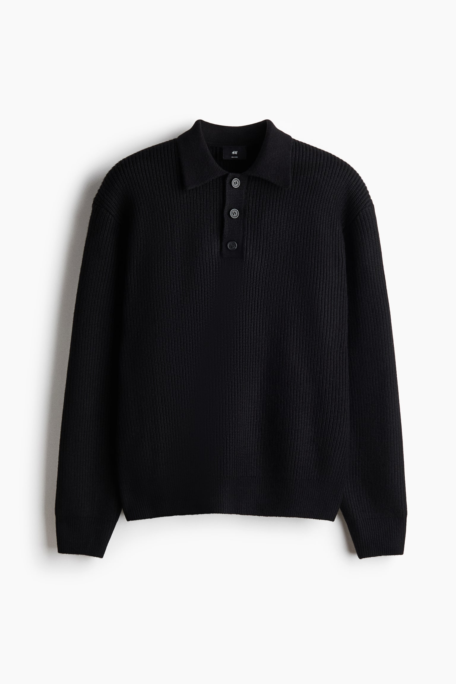 Polo džemper Relaxed Fit - Crna/Sivosmeđa/Svetlosiva