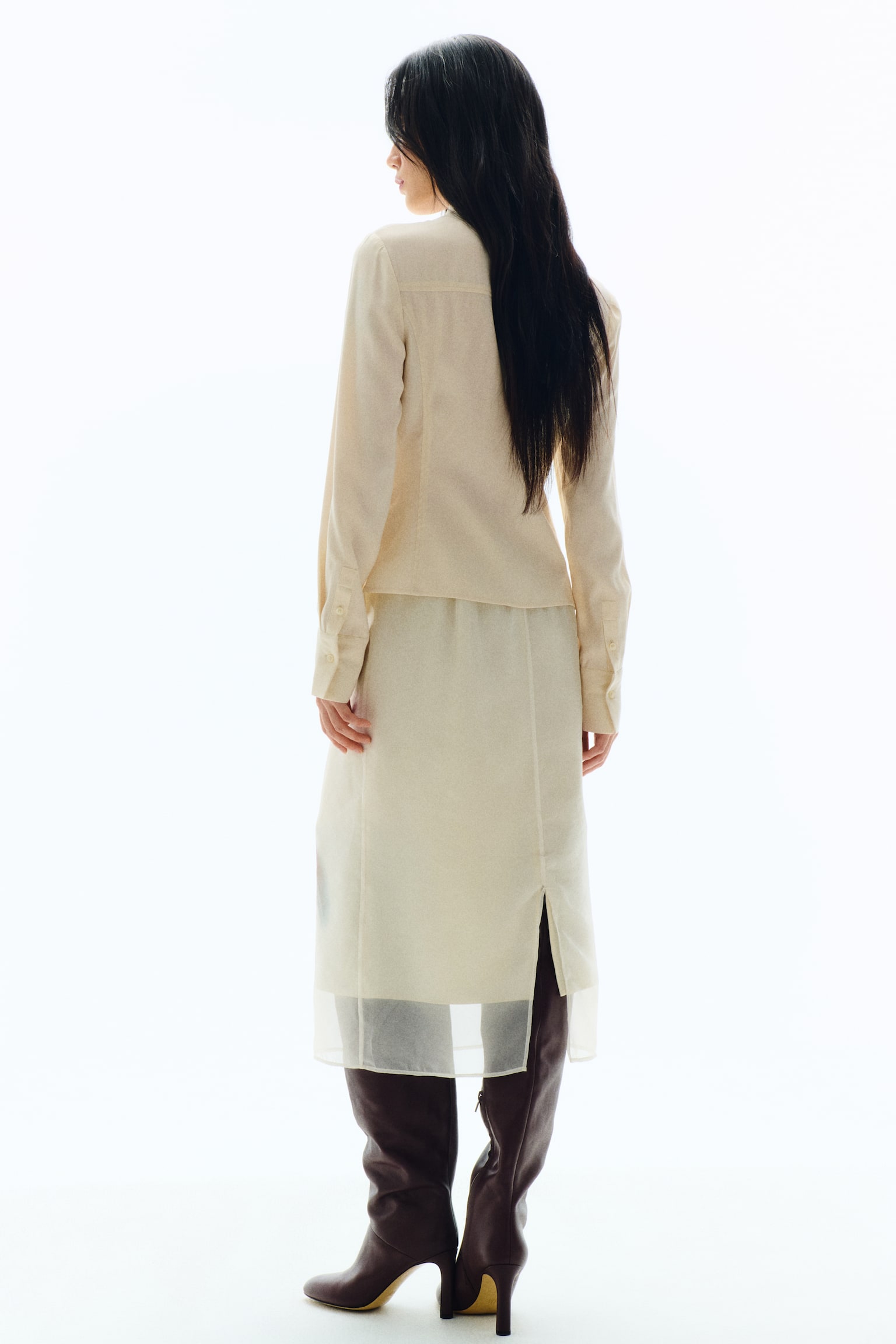 ギャザーシャツ - ライトベージュ/ブラック - 5