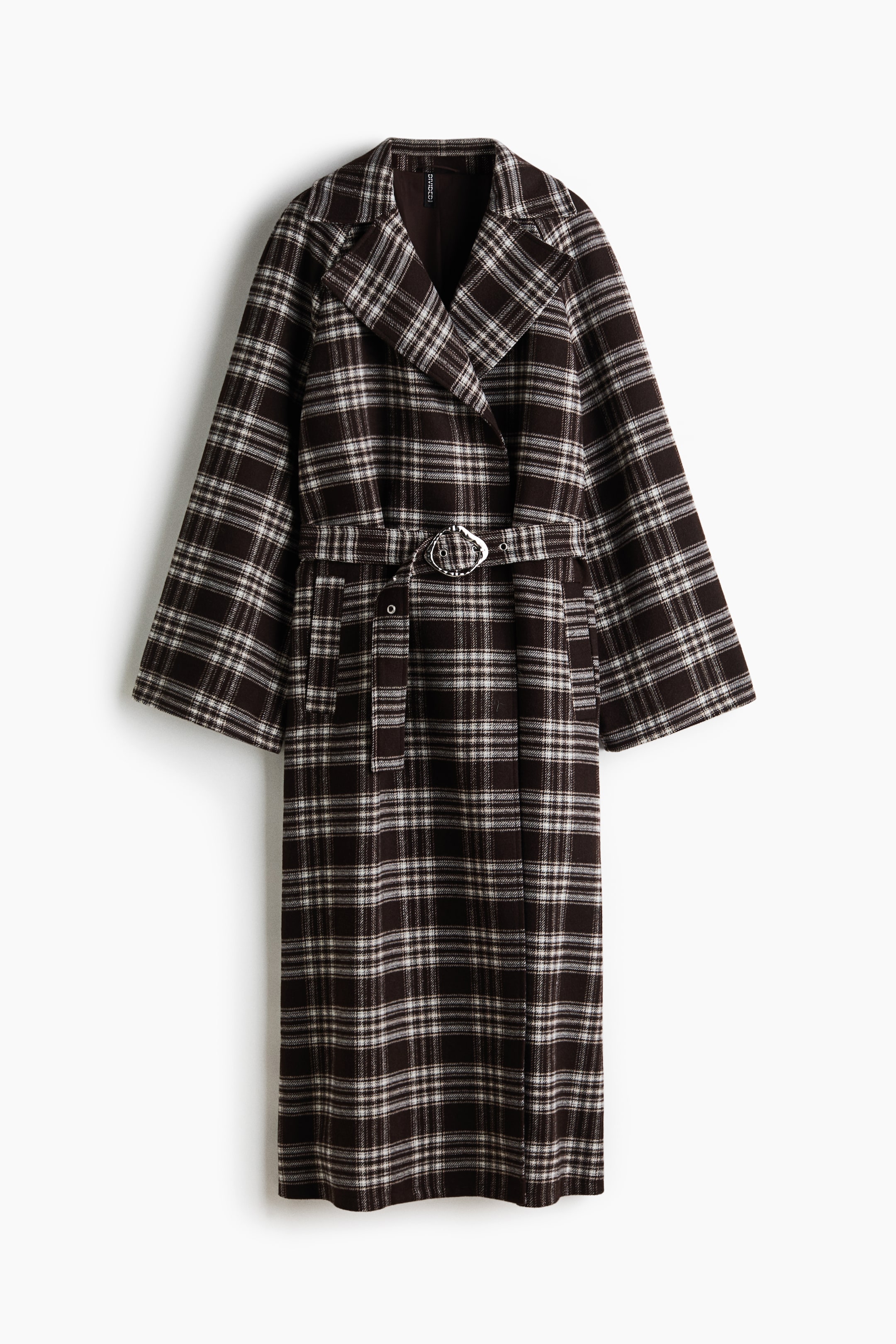 Vezi imaginea mai mare: Pardesiu maxi cu cordon - Maro-închis/carouri - FEMEI | H&M RO 6