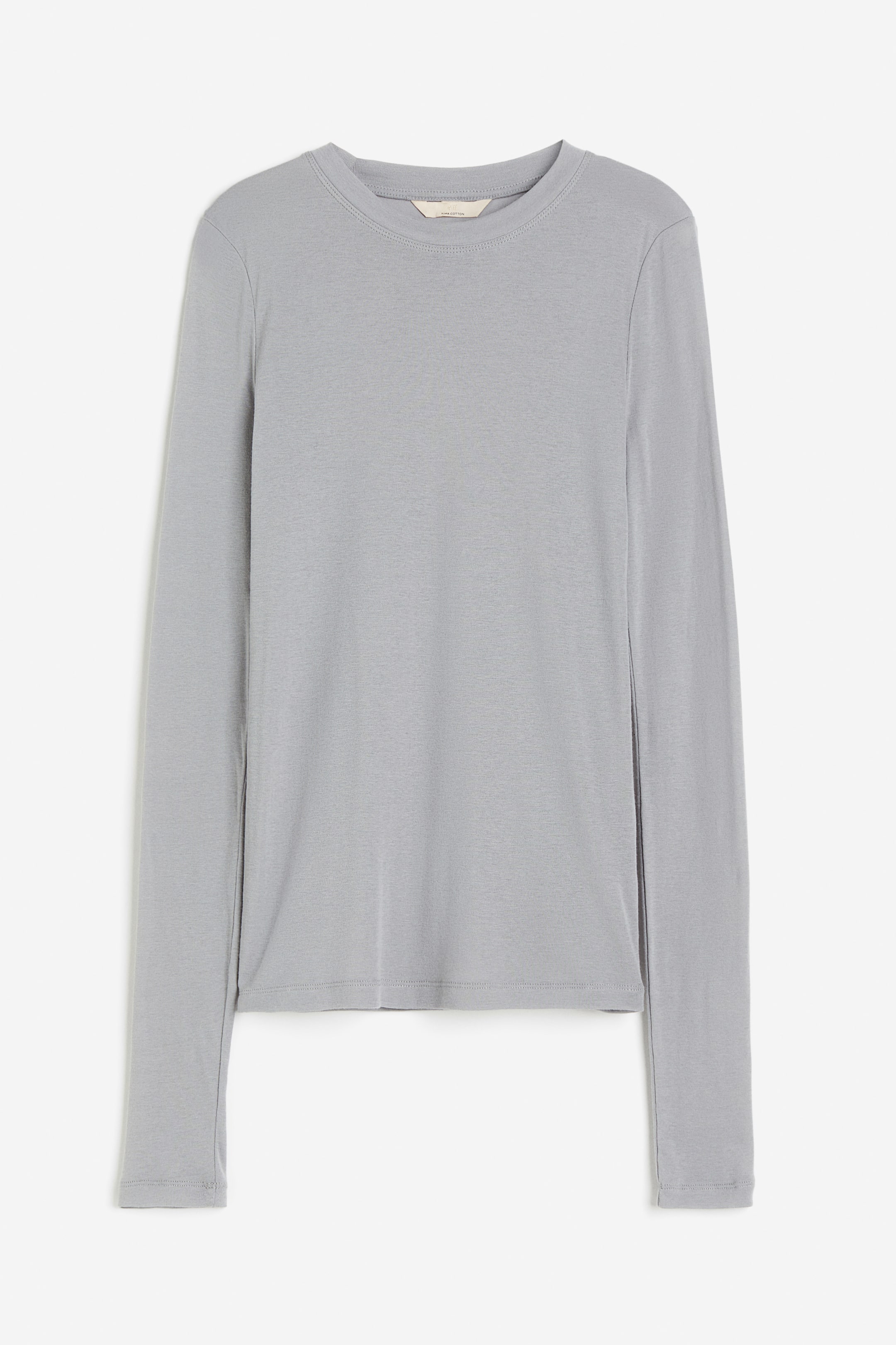View larger image: Pima cotton jersey top - Light grey - Ladies | H&M 1