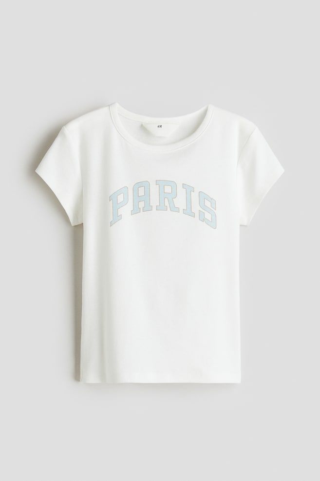 Cotton Jersey Top - White/Paris - 1