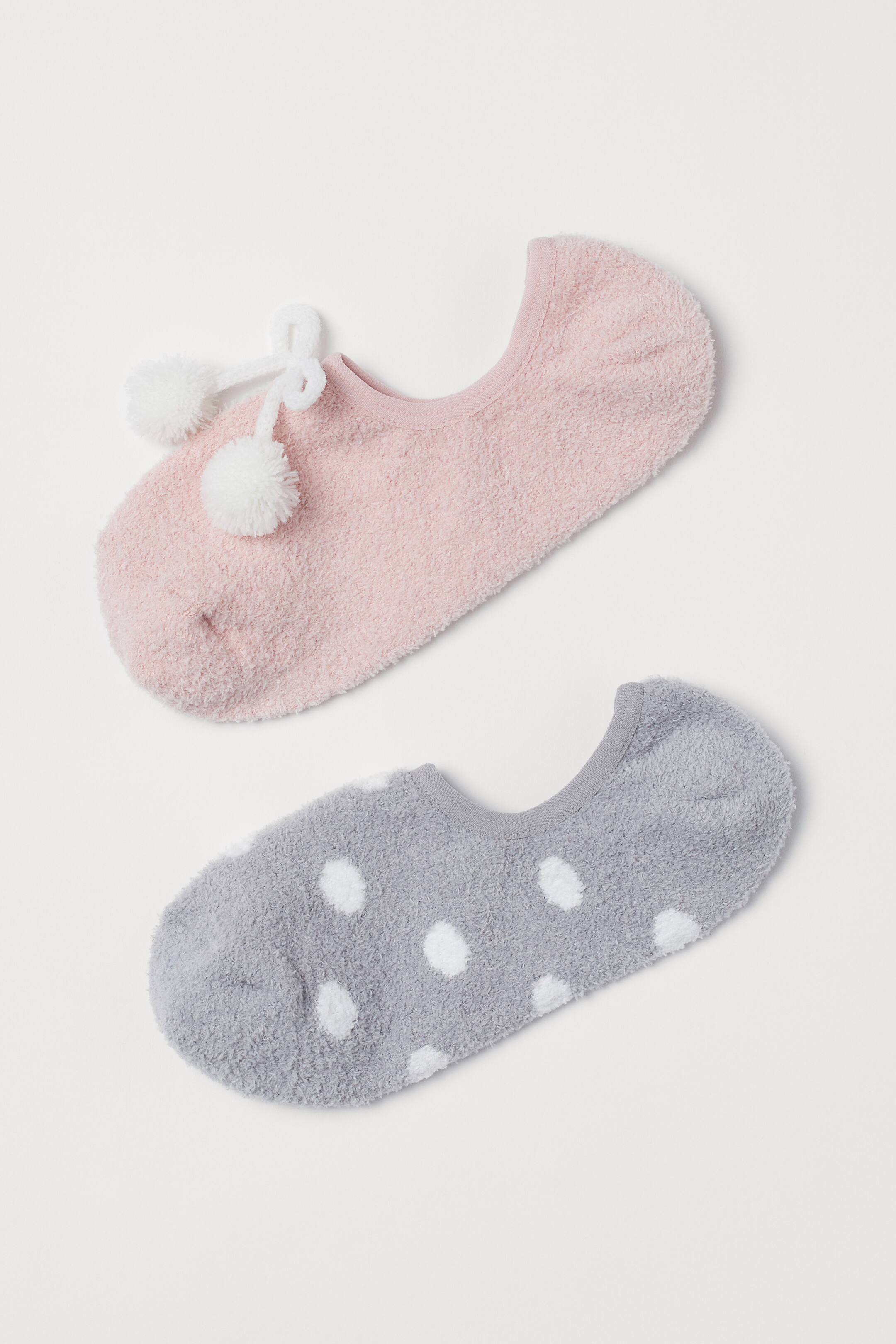 Größeres Bild ansehen: 2er-Pack Chenillesocken - Hellrosa/Grau - Ladies | H&M DE 1