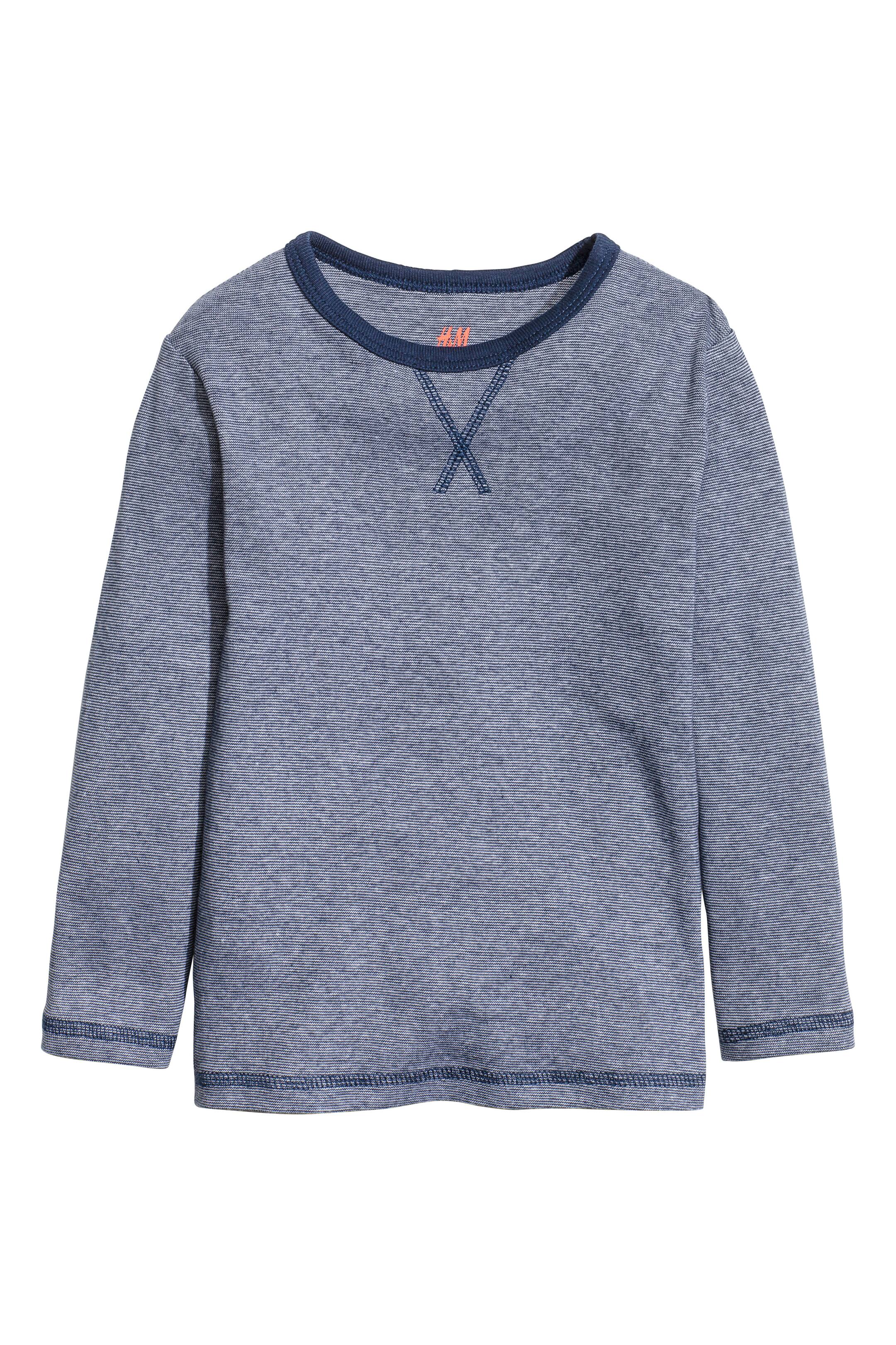 View larger image: Long-sleeved T-shirt - Dark blue/Narrow striped - Kids | H&M GB 1