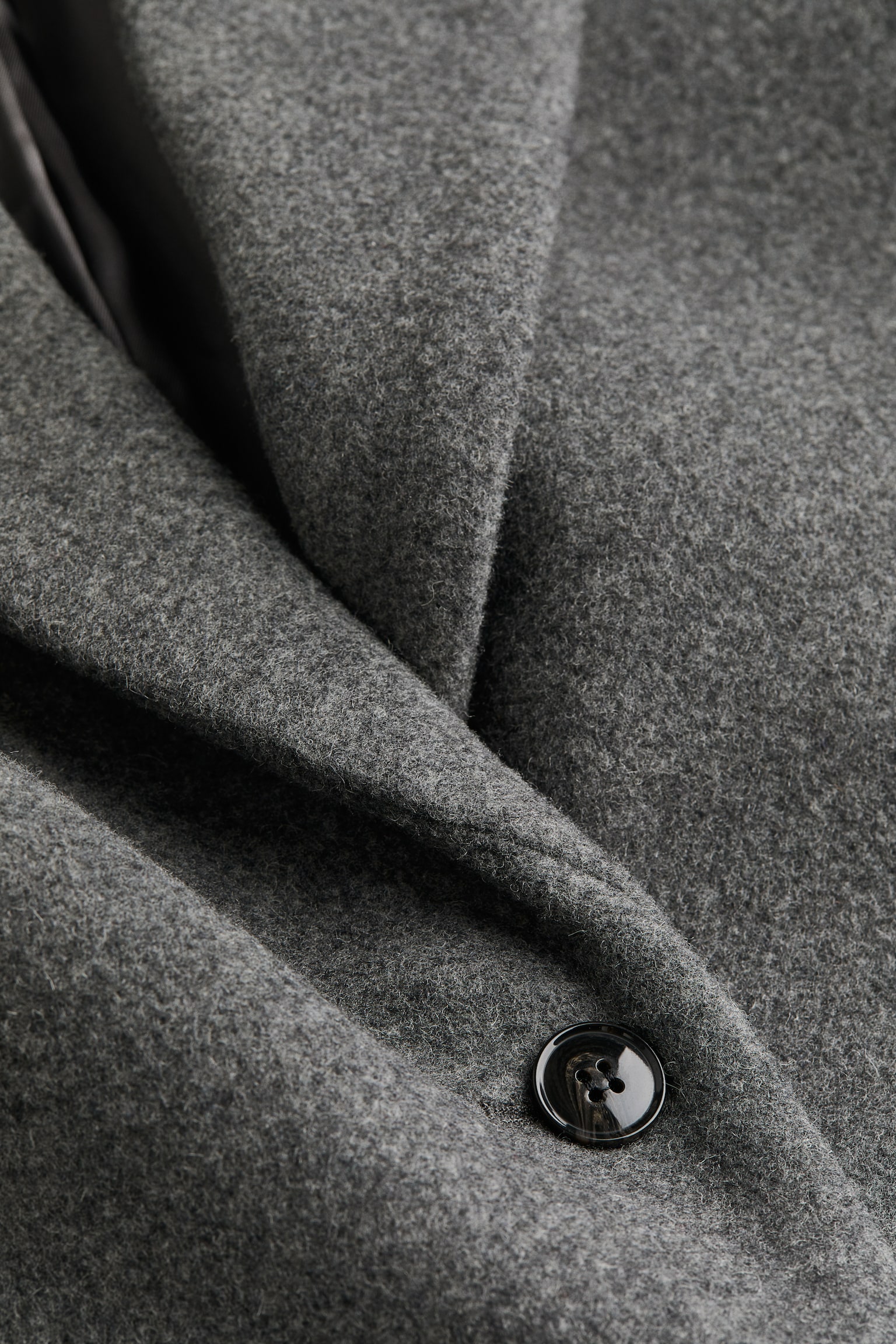 Long Wool Blend Coat - Dark grey - 2