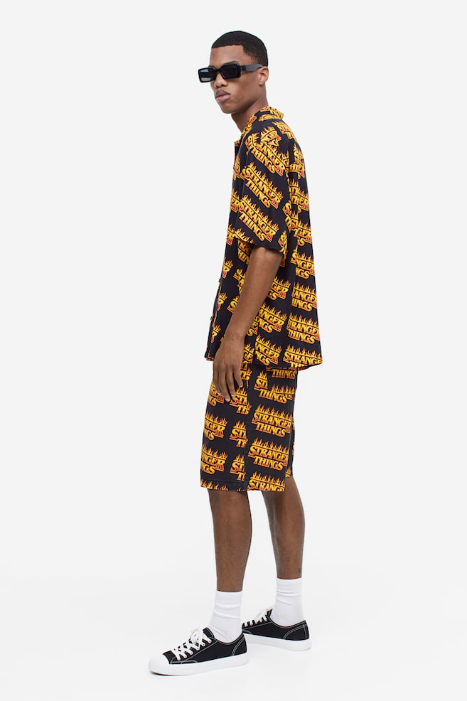 Loose Fit Printed twill shorts - Black/Stranger Things - 6