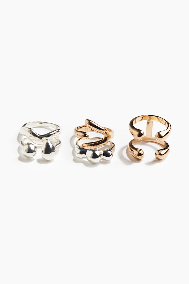 5-Pack Rings - Gold-colored/silver-colored - 1