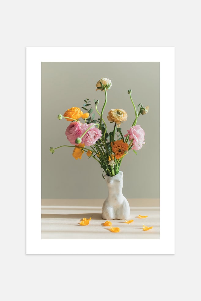Flower Still Life Poster - Orange/pink - 1