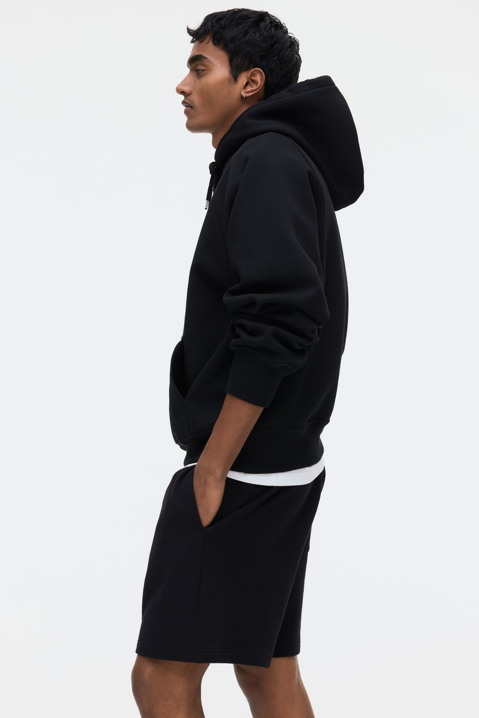 Regular Fit sweatshorts - Black/Light grey marl/Navy blue - 3