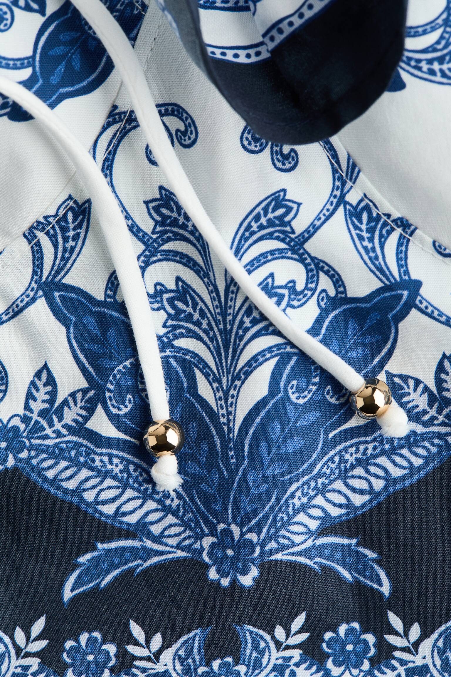 Топ-бюстьє з бавовняного попліну - Синій/візерунок - 2