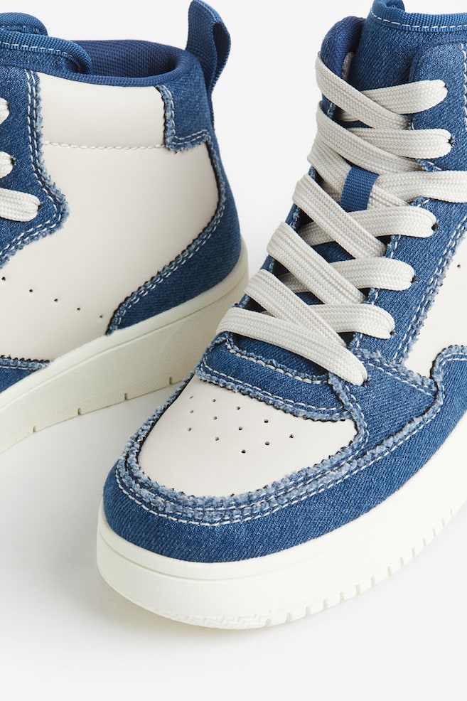 Sneakers montantes - Bleu denim/color block - 3
