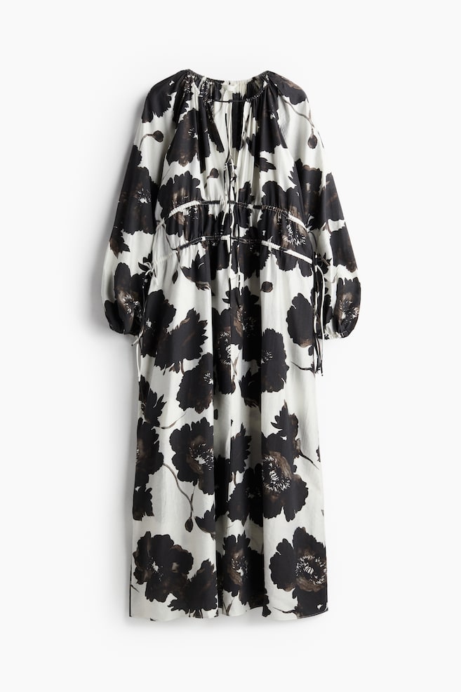Robe oversize avec cordons de serrage - Blanc/noir/fleuri/Rouge/motif/Vert lime - 1
