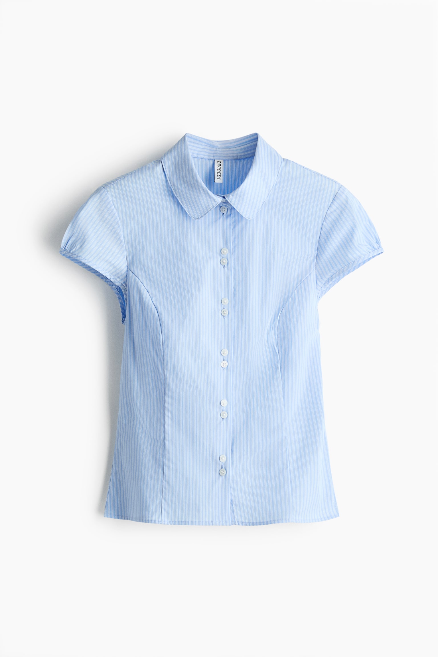 Cap-sleeved shirt - Light blue/Striped/White/Light pink striped/Light yellow - 1