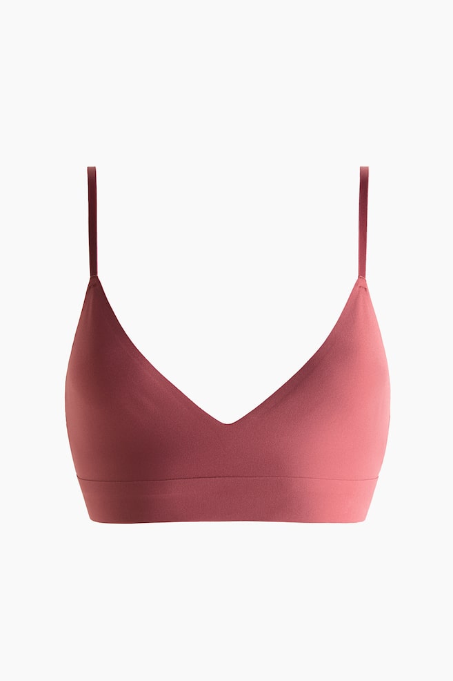 Soft microfibre bra - Dark red/Cream - 1