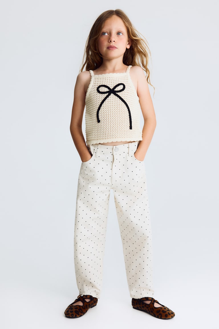 Pantalone od pamučnog kepera cilindričnog kroja