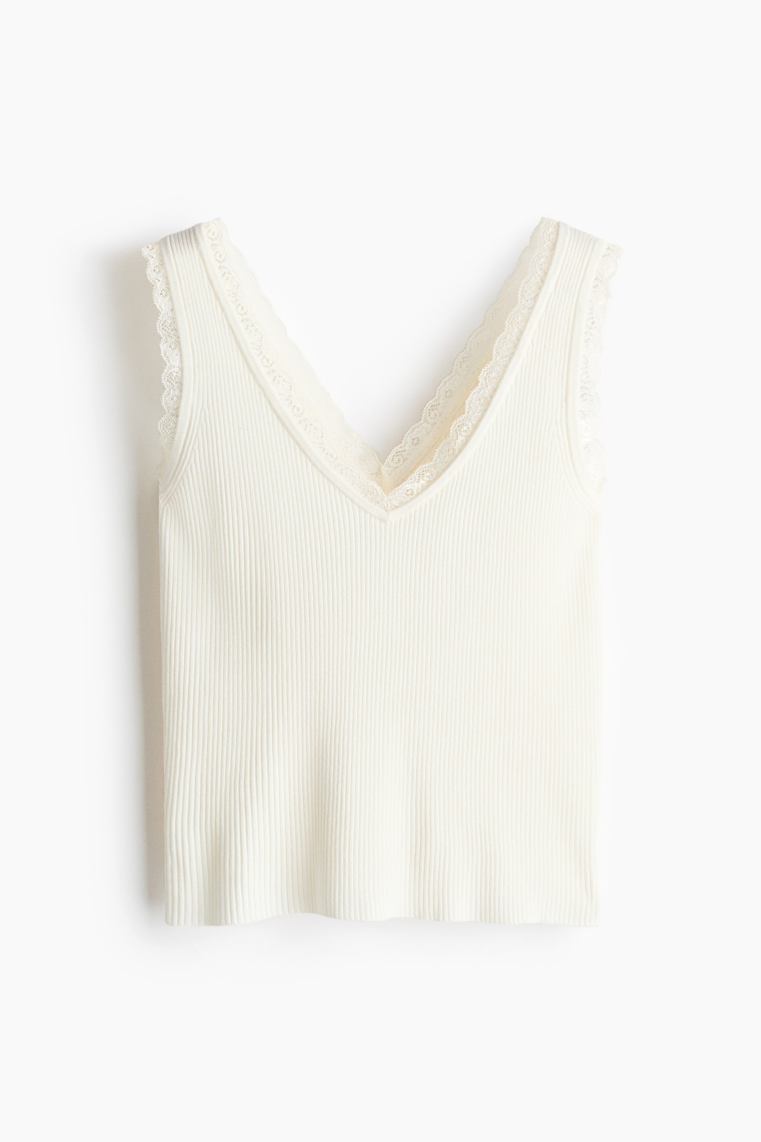Tanktop mit Spitze - Cremefarben/Hellblau/Helles Mattlila - 1