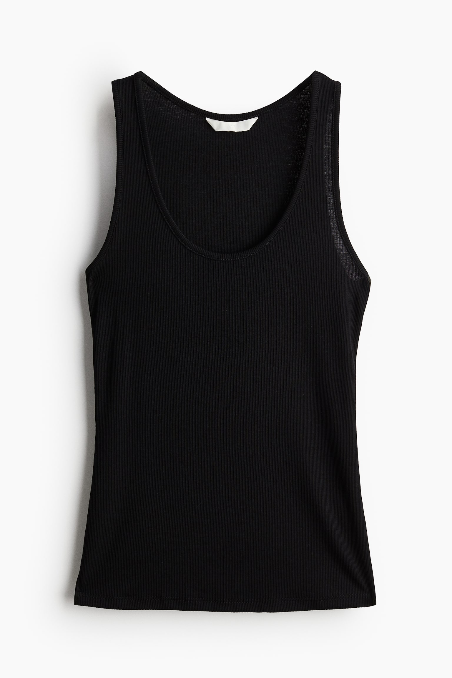 Ribbed vest top - Black/Grey marl/White - 2