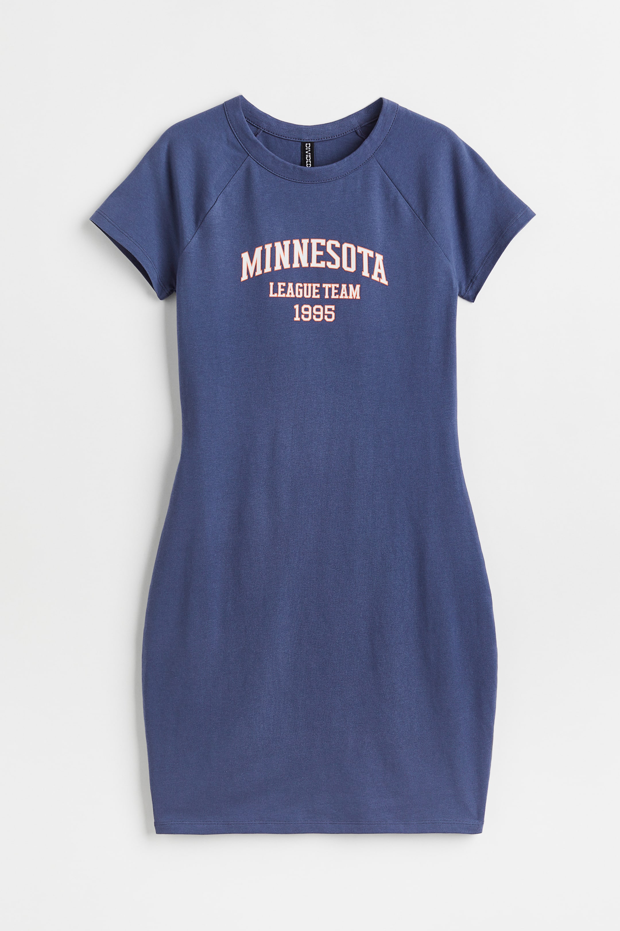 Women's Dark blue/Minnesota Fitted T-shirt Dress | H&M PH
