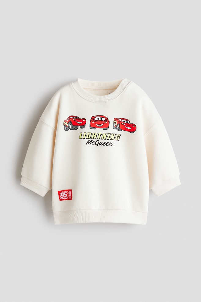 Printed Sweatshirt - White/Cars/Light gray/Mickey Mouse/Dark red/Mickey Mouse/Light blue/Mickey Mouse/White/Mickey Mouse/Blue/Snoopy - 1