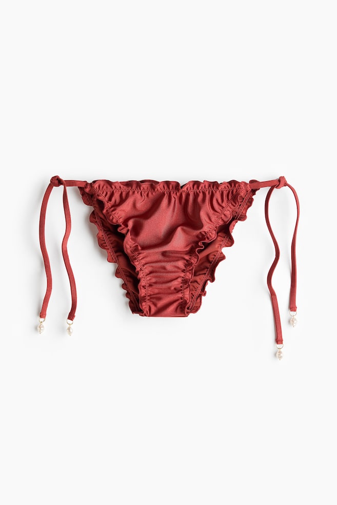 Tie Bikini Bottoms - Dark red/Dark brown/floral/Blue/floral/Light beige/floral - 1