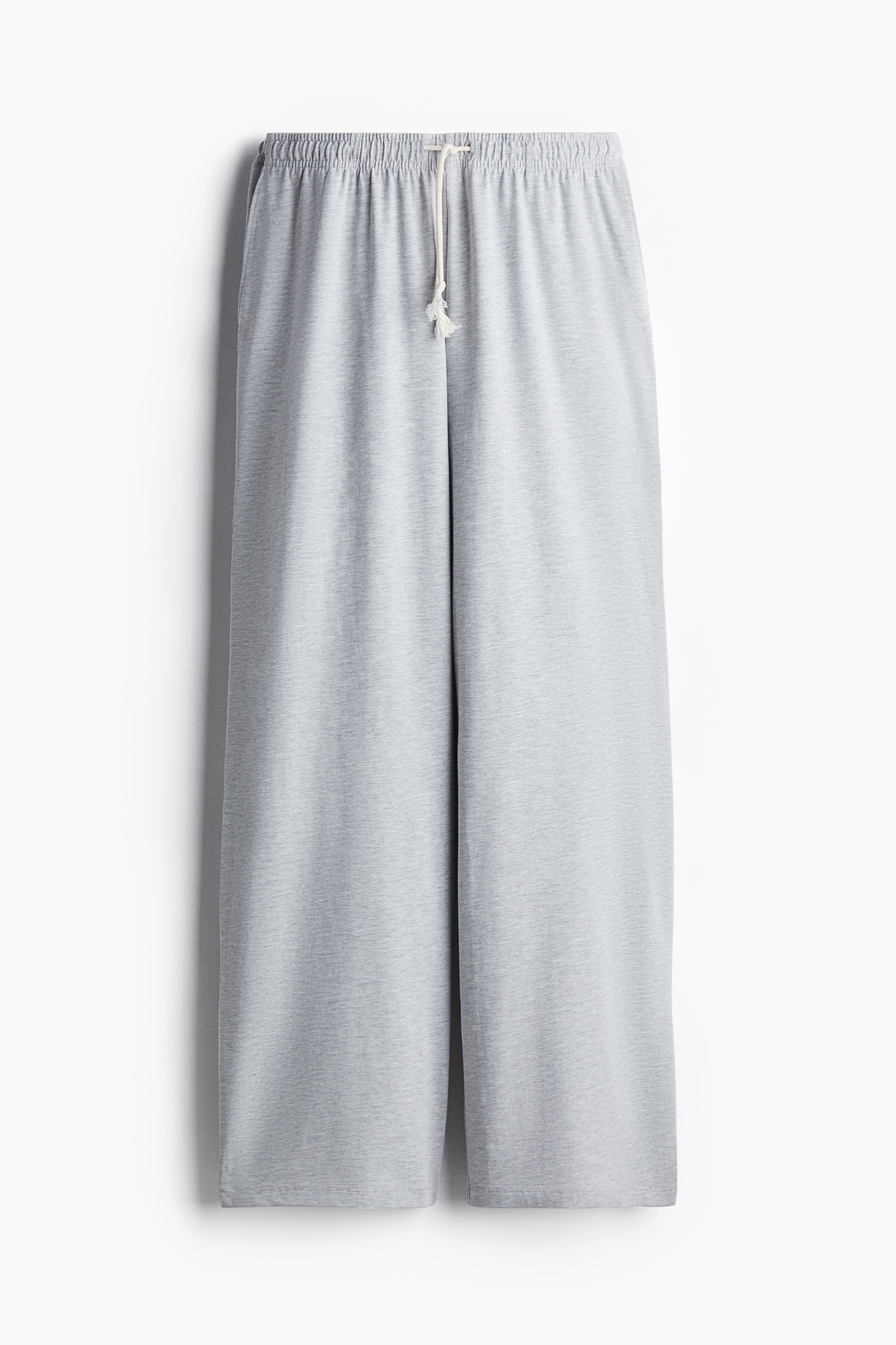 Wide-Leg Joggers - Light gray melange/Cream/Dark brown