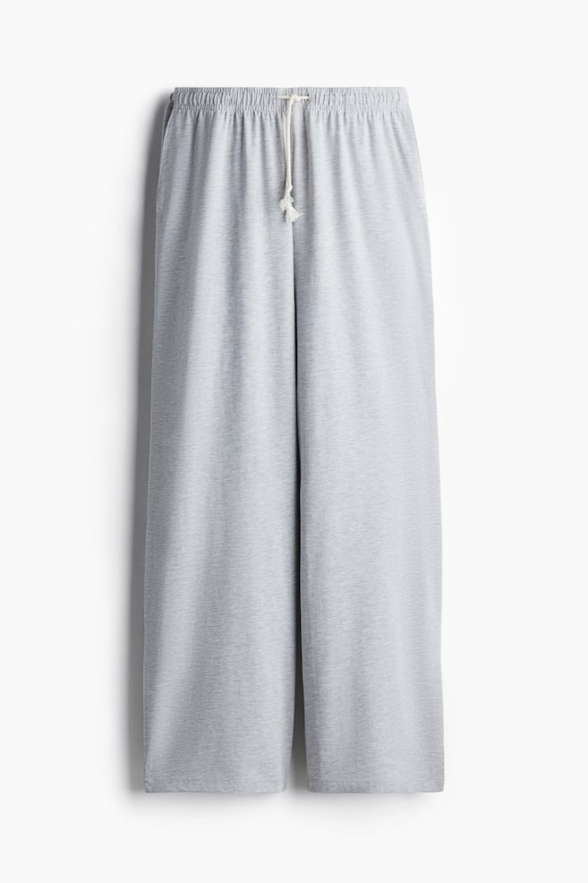 Pantalon de jogging large - Gris clair chiné/Crème - 1