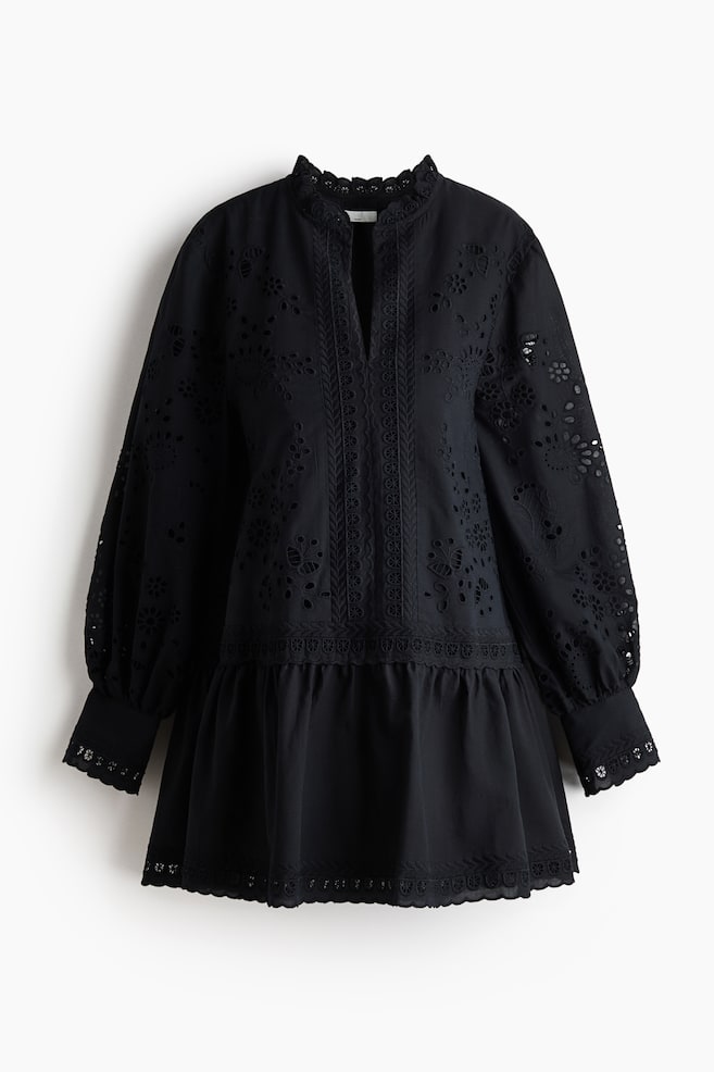 MAMA Broderie anglaise dress - Black - 1