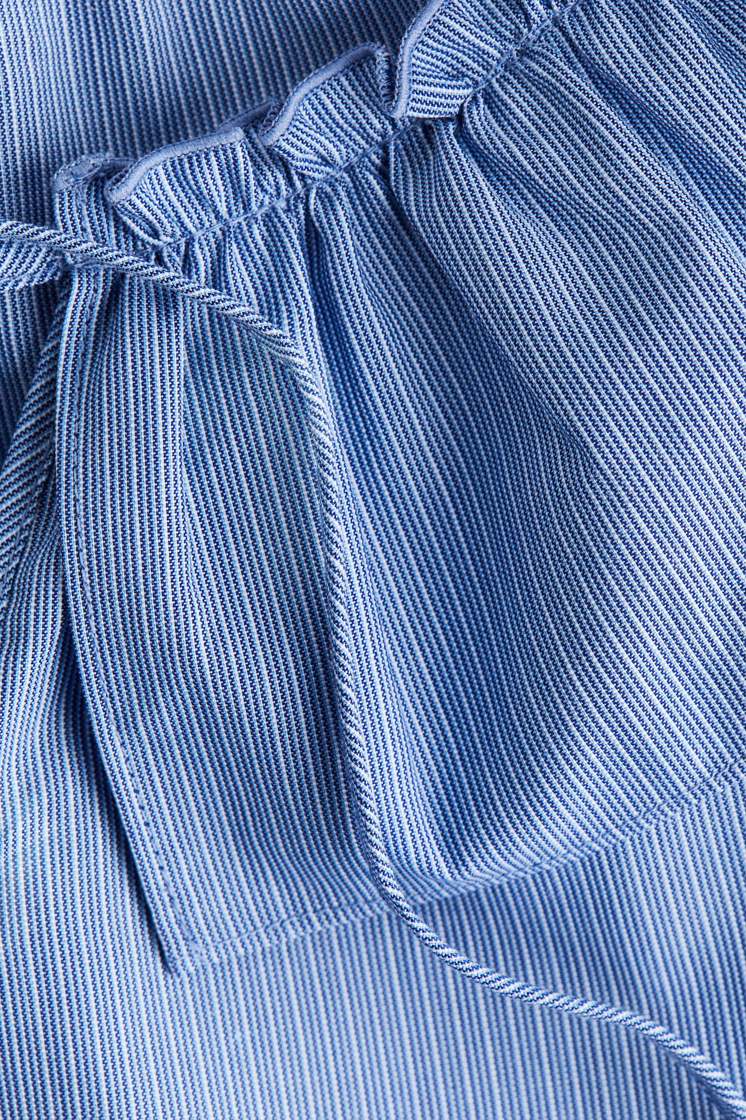 Áo kiểu có cổ Peter Pan - Màu xanh dương/Kẻ - 4