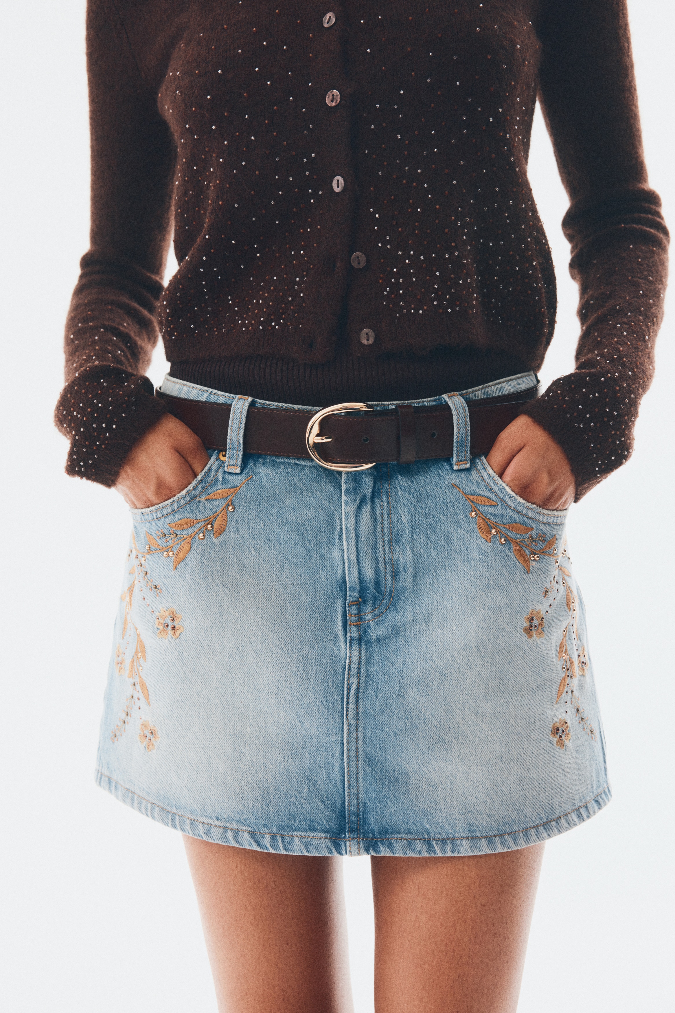Denim mini skirt