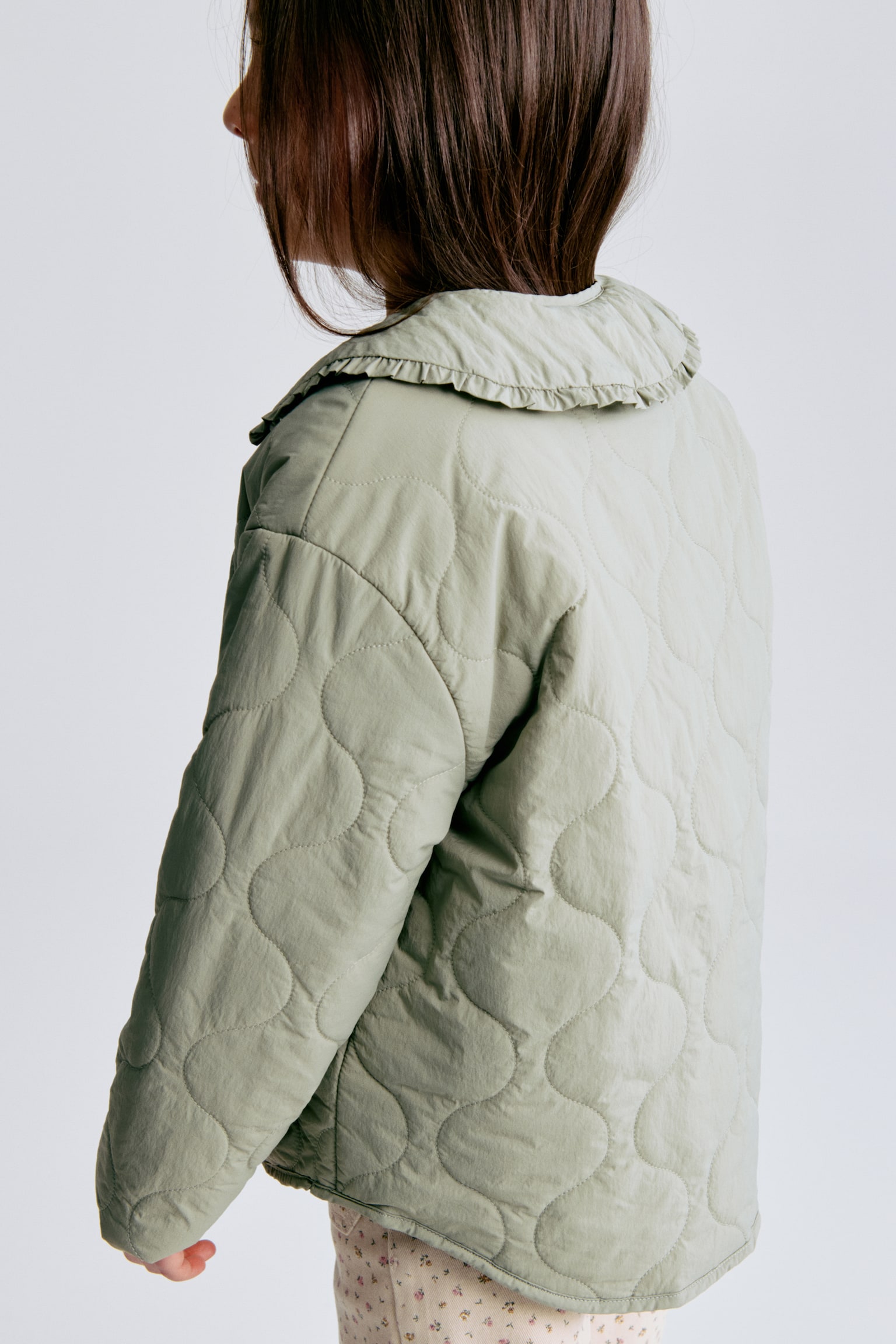 Quilted jacket - Light khaki green/Light pink - 5