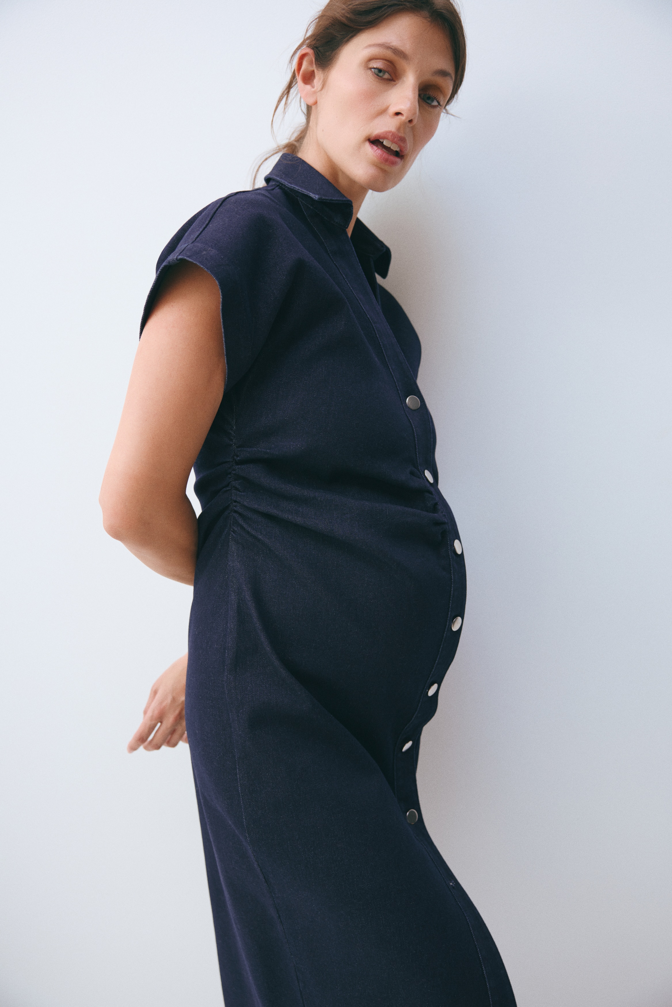 h&m blue maternity dress 63 CP-B {Too Purrfect} UMGEE Navy Dress Leopard Pocket PLUS SIZE L 1X 2X 1X