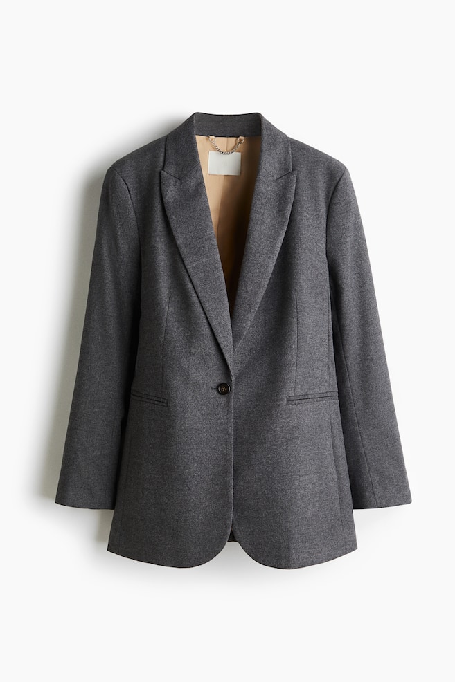 Single-Breasted Blazer - Dark gray - 1