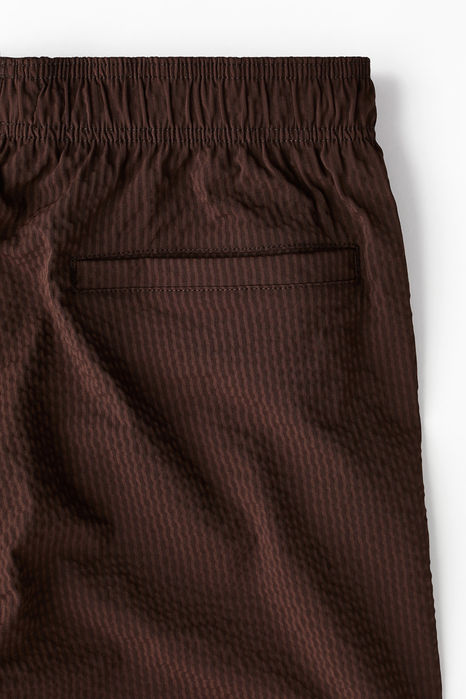 Seersucker swim shorts - Dark brown/Light blue/Black/Dark beige - 5