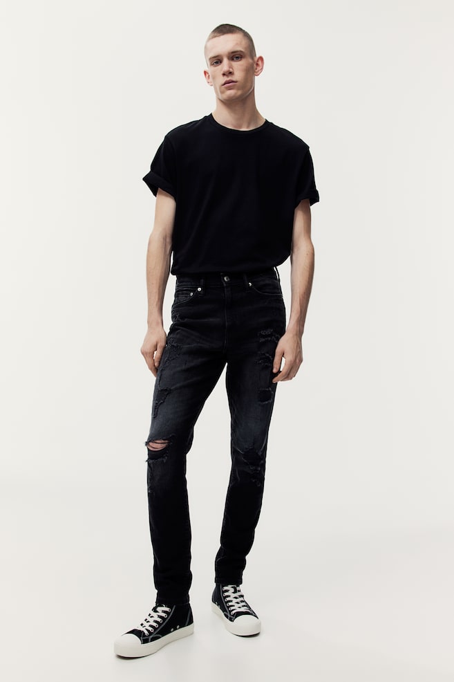 Skinny Jeans - Musta/Deniminsininen - 1