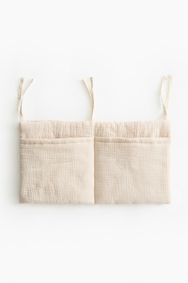 Wall-Hanging Muslin Organizer - Light beige/Pink/Light khaki green - 1
