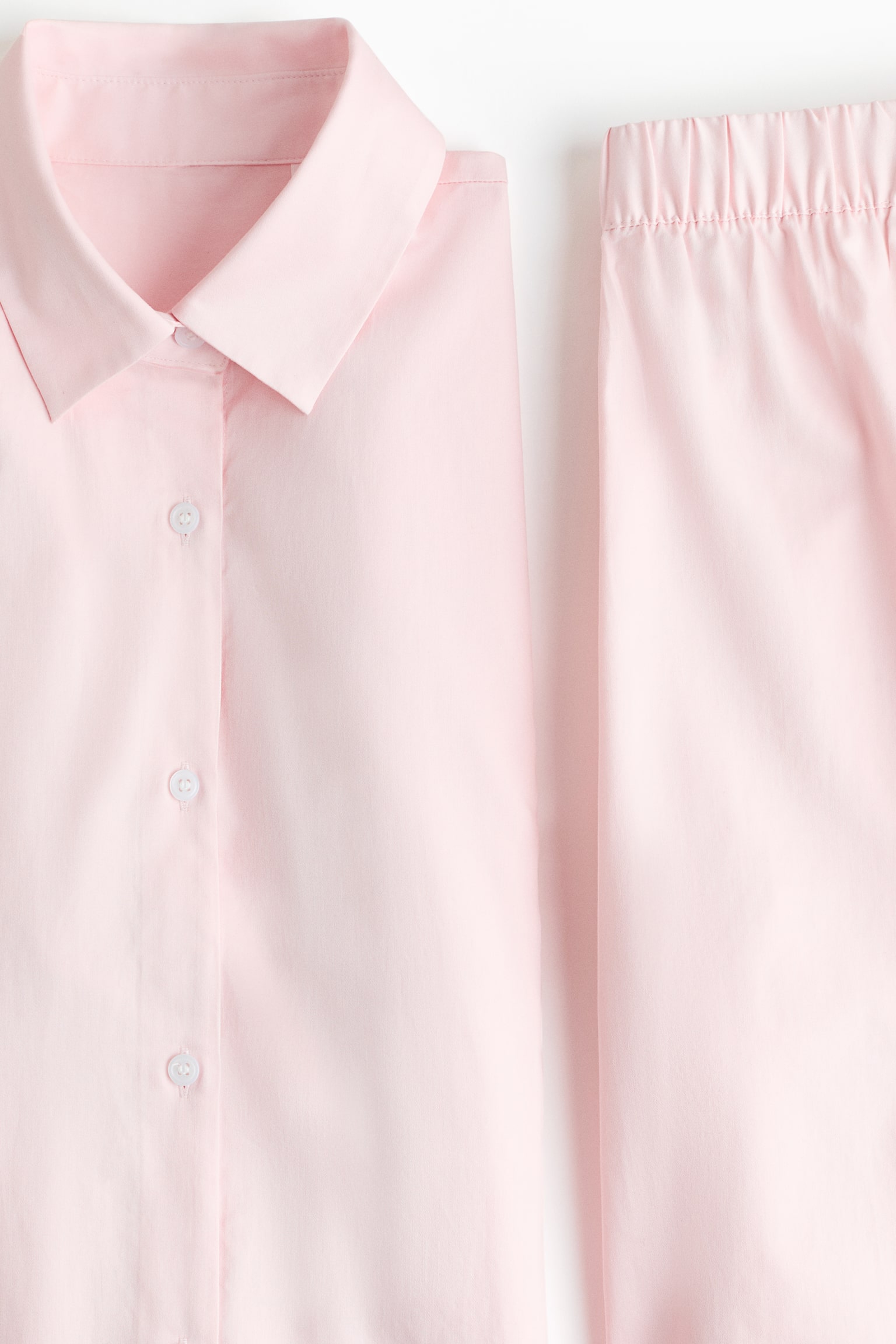 Пижама, хлопок, атлас — H&M, цвет: Светлый розовый — фото 6