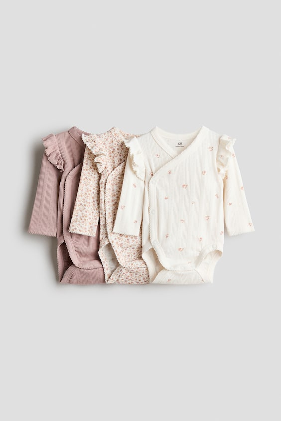 Детские боди H&M Pointelle Wrapover 3 шт